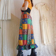 Load image into Gallery viewer, Vintage Late 1960's Cotton Patchwork Print Milkmaid Corset Dress