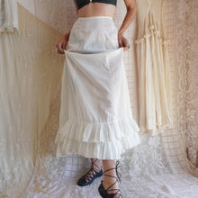 Load image into Gallery viewer, Antique Cotton Semi Sheer Ruffled Petticoat