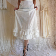 Load image into Gallery viewer, Antique Cotton Semi Sheer Ruffled Petticoat
