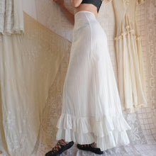 Load image into Gallery viewer, Antique Cotton Semi Sheer Ruffled Petticoat