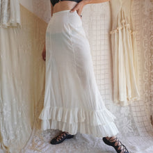 Load image into Gallery viewer, Antique Cotton Semi Sheer Ruffled Petticoat