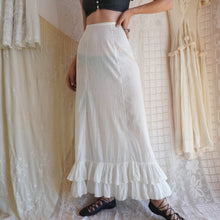 Load image into Gallery viewer, Antique Cotton Semi Sheer Ruffled Petticoat