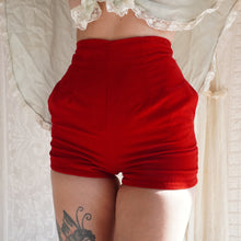 Load image into Gallery viewer, Reworked 1950's Cherry Velveteen Bloomers