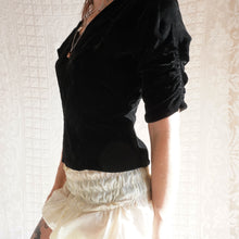 Load image into Gallery viewer, Vintage 1940's Velvet Cowl Neck Blouse