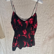 Load image into Gallery viewer, Y2K Dark Tulips Silk Camisole