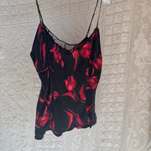 Load image into Gallery viewer, Y2K Dark Tulips Silk Camisole