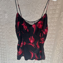 Load image into Gallery viewer, Y2K Dark Tulips Silk Camisole