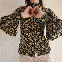 Load image into Gallery viewer, 1960's Pure Silk Velvet Burnout Blouse