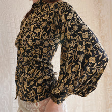 Load image into Gallery viewer, 1960's Pure Silk Velvet Burnout Blouse