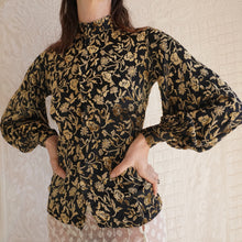 Load image into Gallery viewer, 1960's Pure Silk Velvet Burnout Blouse
