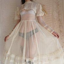 Load image into Gallery viewer, Spooky Beautiful Wounded Vintage Mesh Victorian Style Dress
