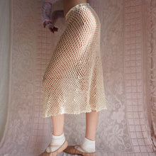 Load image into Gallery viewer, 1970's Ecru Cotton Crochet Net Skirt