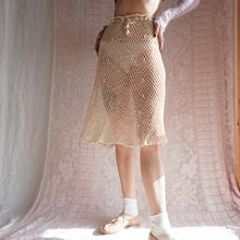 Load image into Gallery viewer, 1970's Ecru Cotton Crochet Net Skirt
