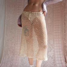 Load image into Gallery viewer, 1970's Ecru Cotton Crochet Net Skirt