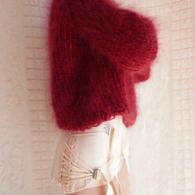 Load image into Gallery viewer, Vintage Raspberry Mohair Bubble Cardigan