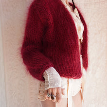 Load image into Gallery viewer, Vintage Raspberry Mohair Bubble Cardigan