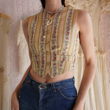 Load image into Gallery viewer, Vintage Damask Floral Ribbon Vest