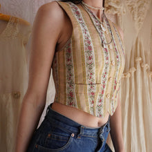 Load image into Gallery viewer, Vintage Damask Floral Ribbon Vest