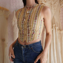 Load image into Gallery viewer, Vintage Damask Floral Ribbon Vest