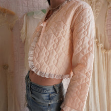 Load image into Gallery viewer, 1970&#39;s Peach Quilted Bed Jacket
