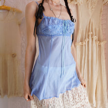 Load image into Gallery viewer, Y2K Cornflower Blue Sheer Silk Slip
