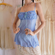 Load image into Gallery viewer, Y2K Cornflower Blue Sheer Silk Slip
