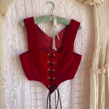 Load image into Gallery viewer, Vintage Crimson Velvet Corset
