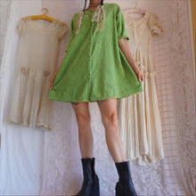 Load image into Gallery viewer, Vintage Textural Green Apple Chenille Tent Dress

