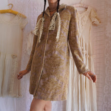 Load image into Gallery viewer, Olive and Taupe Cotton Floral Tapestry Coat
