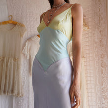 Load image into Gallery viewer, Y2K Silk Bias Cut Color block Slip Dress
