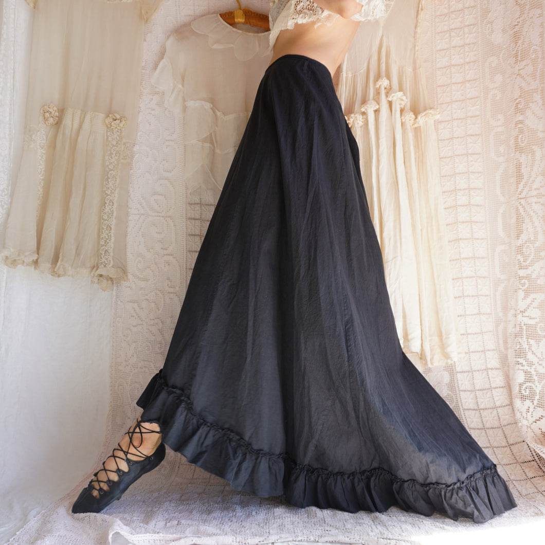 Antique Black Cotton Petticoat