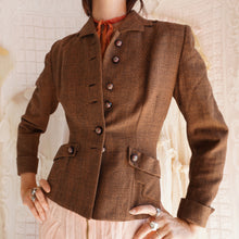 Load image into Gallery viewer, Vintage 1940&#39;s Plaid Wool Blazer
