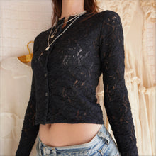 Load image into Gallery viewer, Fuzzi Black Lace Blouse
