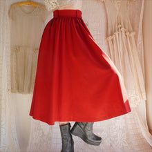 Load image into Gallery viewer, 1980&#39;s Saint Laurent Cherry Red Wool Skirt

