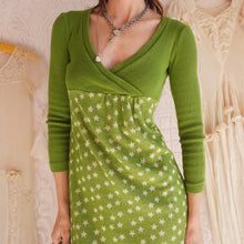 Load image into Gallery viewer, 1970&#39;s Green Apple Novelty Print Knit Dress
