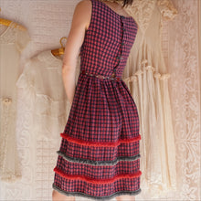 Load image into Gallery viewer, 1950&#39;s Cotton Plaid Dress with Fringe
