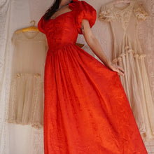 Load image into Gallery viewer, 1980&#39;s Cherry Satin Princess Dress
