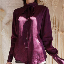 Load image into Gallery viewer, 1990&#39;s Monochromatic Silk Snake Print Blouse
