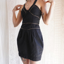 Load image into Gallery viewer, Y2K Black and Brown Cotton Mini Dress

