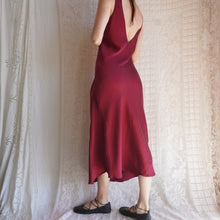 Load image into Gallery viewer, 1990&#39;s Burgundy Silk Slip Dress
