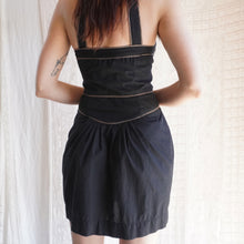 Load image into Gallery viewer, Y2K Black and Brown Cotton Mini Dress
