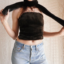 Load image into Gallery viewer, Y2K Chocolate Brown Faux Fur Tube Top
