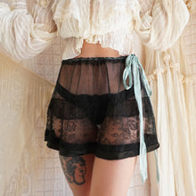 Load image into Gallery viewer, One of a Kind Sheer Black Mesh, Lace, and Silk Ballet Skirt
