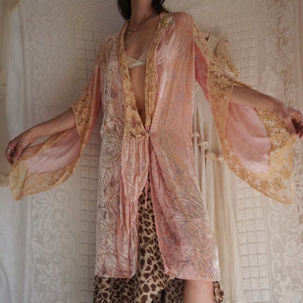 Wounded 1920's Velvet Burnout Flapper Dress