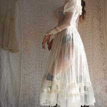 Load image into Gallery viewer, Spooky Beautiful Wounded Vintage Mesh Victorian Style Dress
