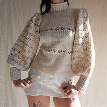 Load image into Gallery viewer, Vintage Ecru Cotton Hand Crochet Blouse
