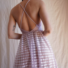 Load image into Gallery viewer, 1970&#39;s Sheer Lilac Shadow Stripe Slip
