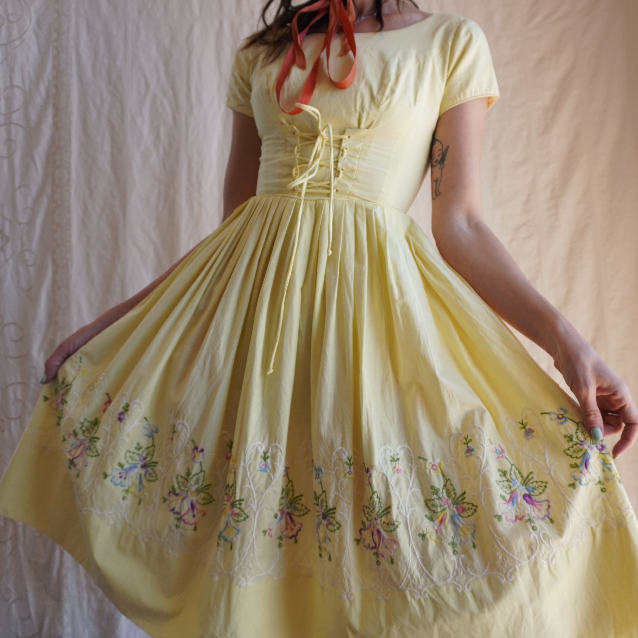 1950's Pale Citrine Corset Dress – AMUSE