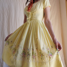 Load image into Gallery viewer, 1950&#39;s Pale Citrine Corset Dress
