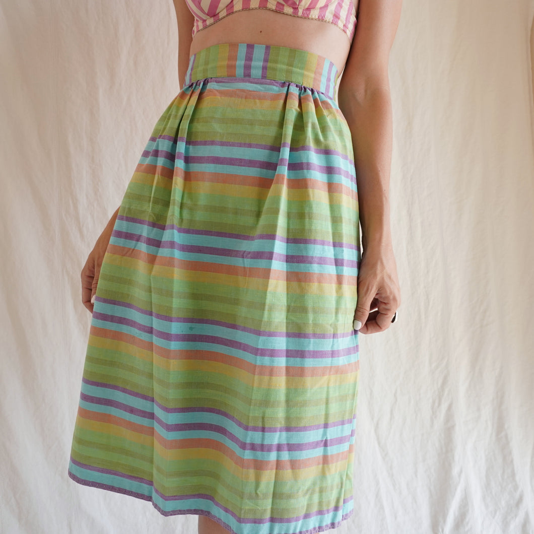1970's Cotton Striped Skirt